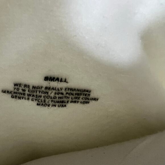 We're Not Really Strangers Sweatshirt SMALL Healthy Love Graphic Crewneck Unisex - Picture 8 of 8